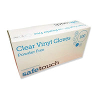Clear Vinyl Powder Free Gloves Safe Touch- LARGE