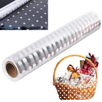 WHITE POLKA DOTTED CELLOPHANE WRAP HAMPER ROLL WRAPPING FLORIST FOR GIFTS 40cm