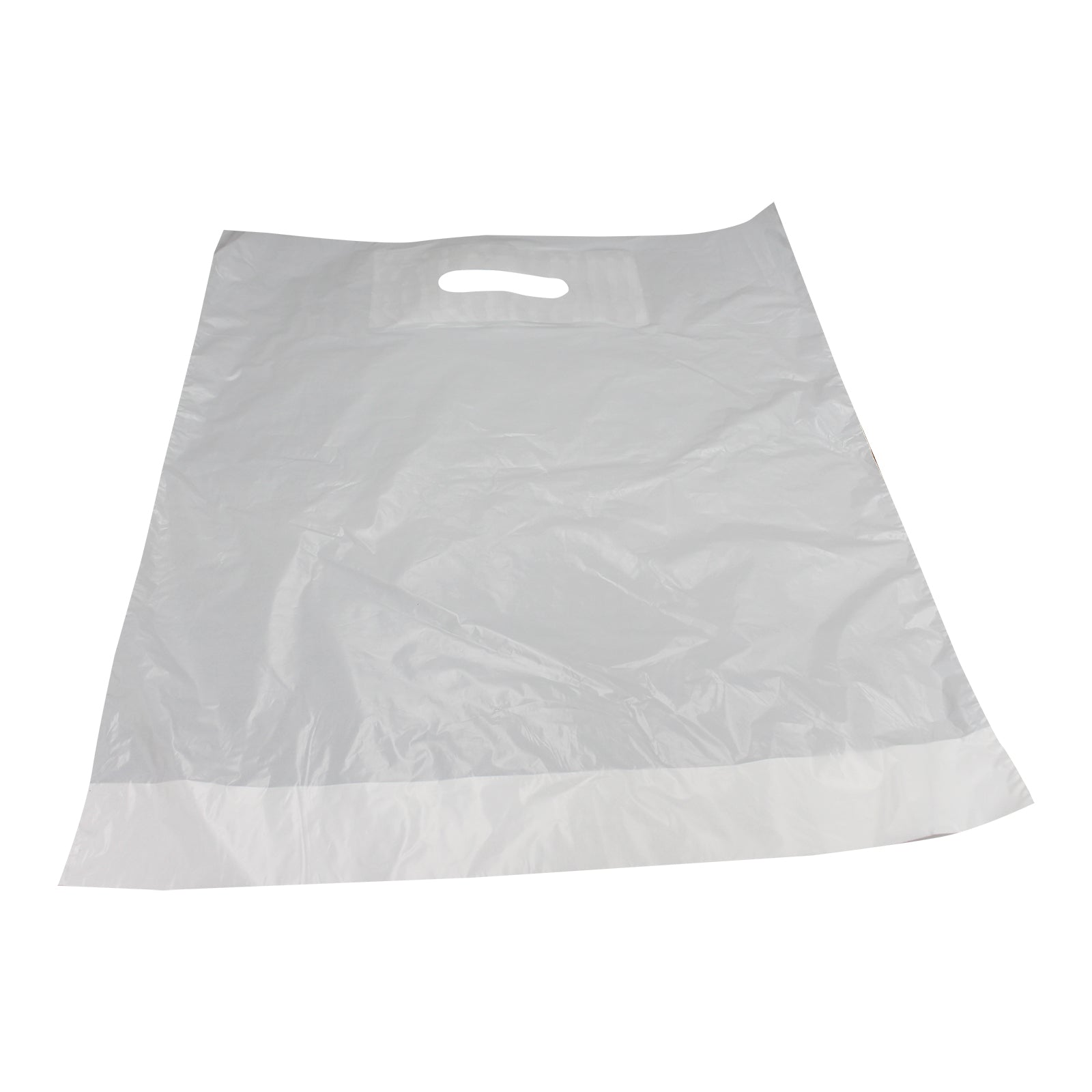 15x18+3 White Patch Handle Bags – Sunrise Packaging