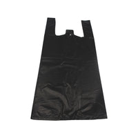 Large Black Vest Plastic Carrier Bags 11x17x21"